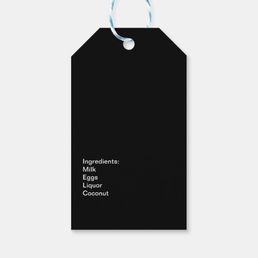 Koquito Recipe Drink Coconut Egg Nog Palm Tree Cadeaulabel (Achterkant)