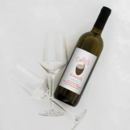 Koquito Recipe Drink Coconut Hand Drawn Shell Wijn Etiket