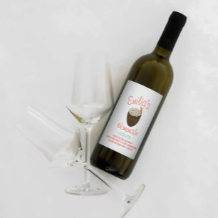 Koquito Recipe Drink Coconut Hand Drawn Shell Wijn Etiket