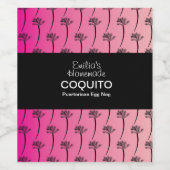 Koquito Recipe Drink Palm Trees Egg Nog Pink Wijn Etiket (Enkel label)