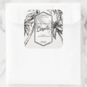  koquito tropische palmboom vierkante sticker (Tas)