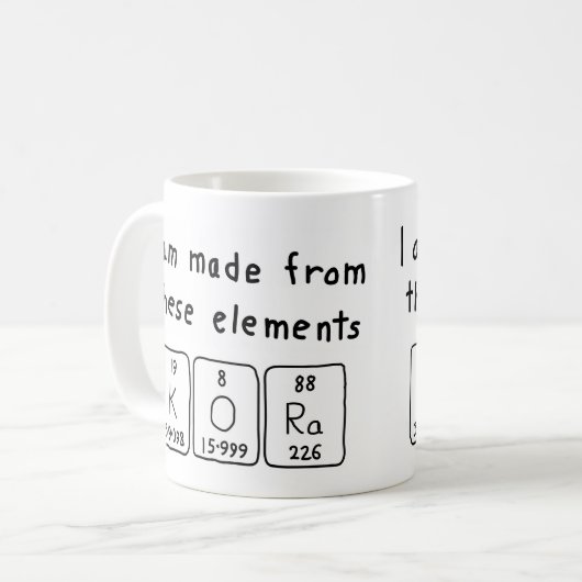 Kora periodieke tabel naam mok (Voorkant links)