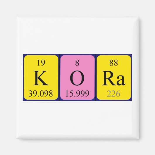 Kora periodieke tabelnaam magnet (Voorkant)