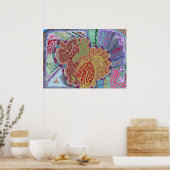 "Koraal" 28x20 Abstracte kunst Poster (Keuken)