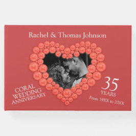 Koraal 35e trouwdag foto hart gastenboek