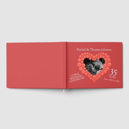 Koraal 35e trouwdag foto hart gastenboek (Volledig)