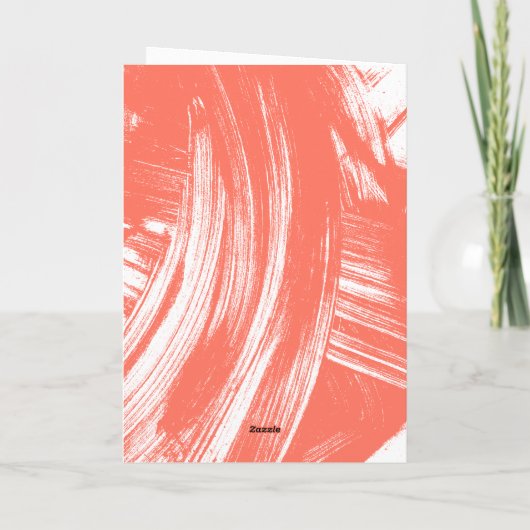 Koraal | Abstract Afstuderen penseelstreken Bedankkaart (Achterkant)