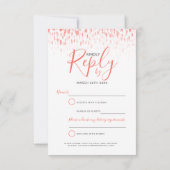 Koraal abstract modern huwelijkshuwelijk RSVP (Achterkant)