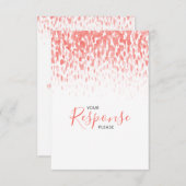 Koraal abstract modern huwelijkshuwelijk RSVP (Voorkant / Achterkant)