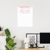 Koraal abstract waterverf DIY bruiloft tafelplan Poster (Thuiskantoor)