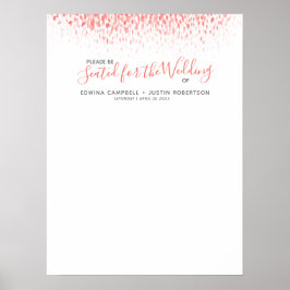 Koraal abstract waterverf DIY bruiloft tafelplan Poster