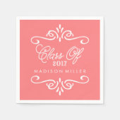 koraal | Afstuderen Napkins Servetten (Voorkant)