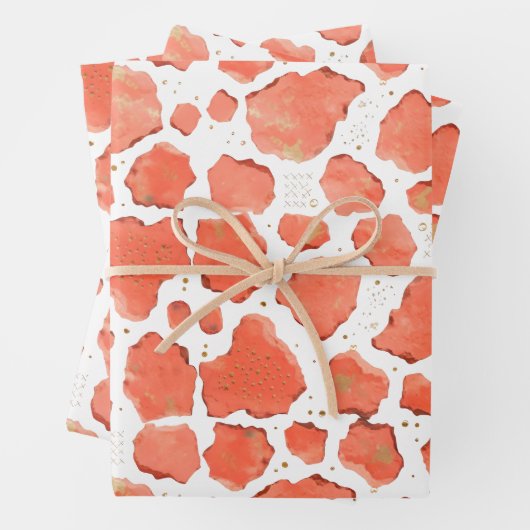 Koraal Agate Textuur Modern Abstract Steen Cadeau Inpakpapier Vel (In situ)