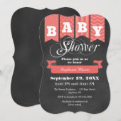Koraal-alkboardvlag-Baby shower uitnodigen Kaart (Voorkant / Achterkant)