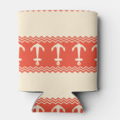 Koraal anker kuststrepen blikjeskoeler (Achterkant)