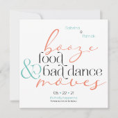 Koraal Aqua Drank Eten Slecht Dansen Sla de Datum Kaart (Voorkant)