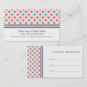 Koraal Aqua White Grey Salon Appointards Afsprakenkaartje (Voorkant / Achterkant)