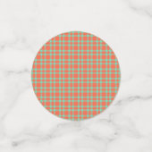 Koraal Aquamarijn Plaid Patroon Confetti (Kleine voorkant)