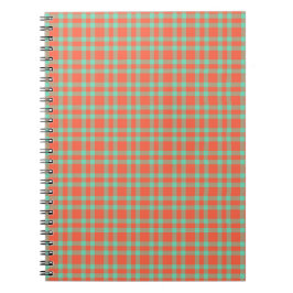 Koraal Aquamarijn Plaid Patroon Notitieboek