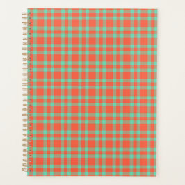 Koraal Aquamarijn Plaid Patroon Planner