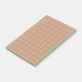 Koraal Aquamarijn Plaid Patroon Post-it® Notes (Schuin)