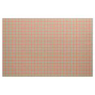 Koraal Aquamarijn Plaid Patroon Stof
