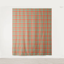 Koraal Aquamarijn Plaid Patroon
