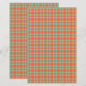 Koraal Aquamarine Rutpatroon Briefpapier (Voorkant / Achterkant)
