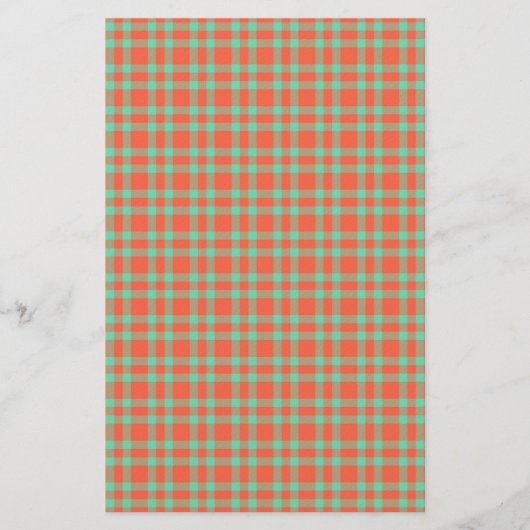 Koraal Aquamarine Rutpatroon Briefpapier (Voorkant)