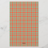 Koraal Aquamarine Rutpatroon Briefpapier (Achterkant)