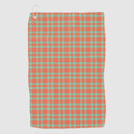 Koraal Aquamarine Rutpatroon Golfhanddoek