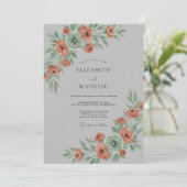 Koraal Aquarel Bloem lente bruiloft Kaart (Staand voorkant)