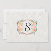 Koraal Aquarel Bloemen en Goud Save the Dates Save The Date (Achterkant)