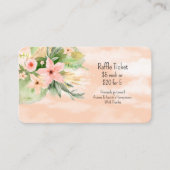 Koraal Aquarel Bloemen Lotterij Informatiekaartje (Voorkant)