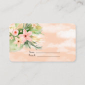 Koraal Aquarel Bloemen Lotterij Informatiekaartje (Achterkant)