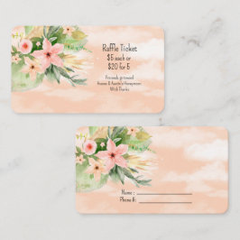 Koraal Aquarel Bloemen Lotterij Informatiekaartje