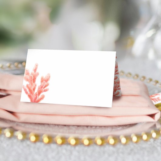 Koraal aquarel rood oranje trouw plaatskaarten plaatskaartje