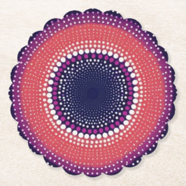 Koraal, Aubergine, Magenta, Blauwe Kaleidoscoop St Kartonnen Onderzetters