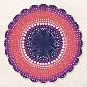 Koraal, Aubergine, Magenta, Blauwe Kaleidoscoop St Kartonnen Onderzetters