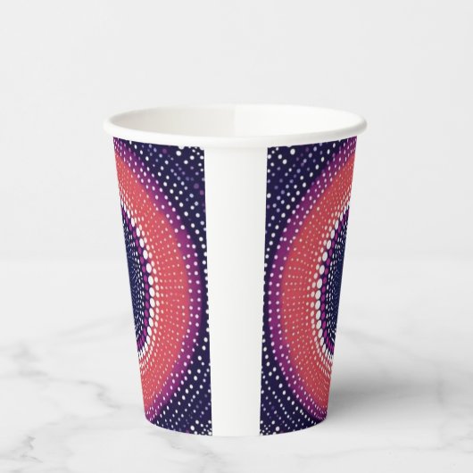 Koraal, Aubergine, Magenta, Blauwe Kaleidoscoop St Papieren Bekers (Links)