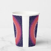 Koraal, Aubergine, Magenta, Blauwe Kaleidoscoop St Papieren Bekers (Rechts)
