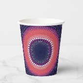 Koraal, Aubergine, Magenta, Blauwe Kaleidoscoop St Papieren Bekers (Voorkant)