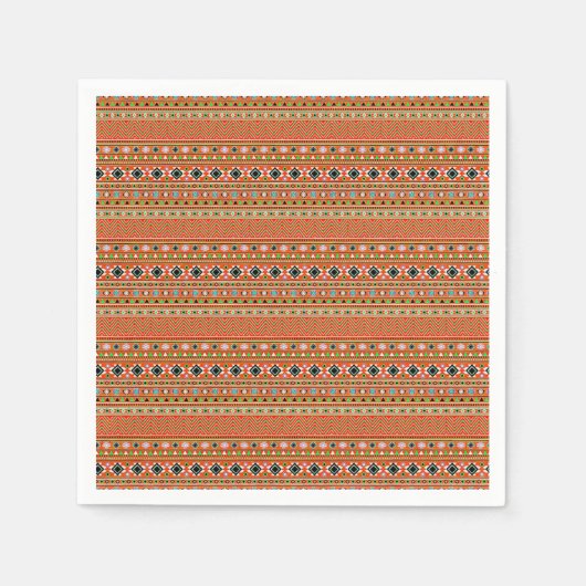 Koraal Azteekse stijl zuidwestelijke patroon Servetten (Voorkant)