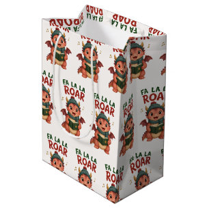 Koraal Baby Draak Fa La La Brul Kerstmis Medium Cadeauzakje