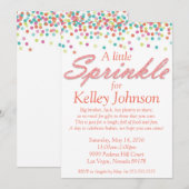 Koraal Baby Sprinkle Shower Uitnodigen Kaart (Voorkant / Achterkant)