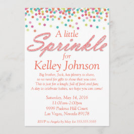 Koraal Baby Sprinkle Shower Uitnodigen Kaart