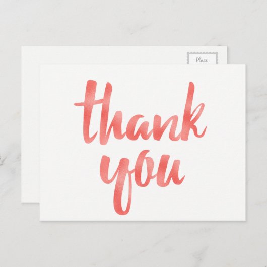 Koraal bedankt briefkaarten (Voorkant / Achterkant)
