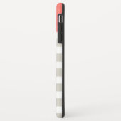 Koraal Beige Strepen - Schattig Scheepsanker Monog Case-Mate iPhone Case (Achterkant/links)