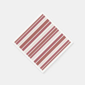 Koraal beige strepen servet (Hoek)