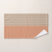 Koraal Beige Two Tone Stripes Bad Handdoek (Handdoek)